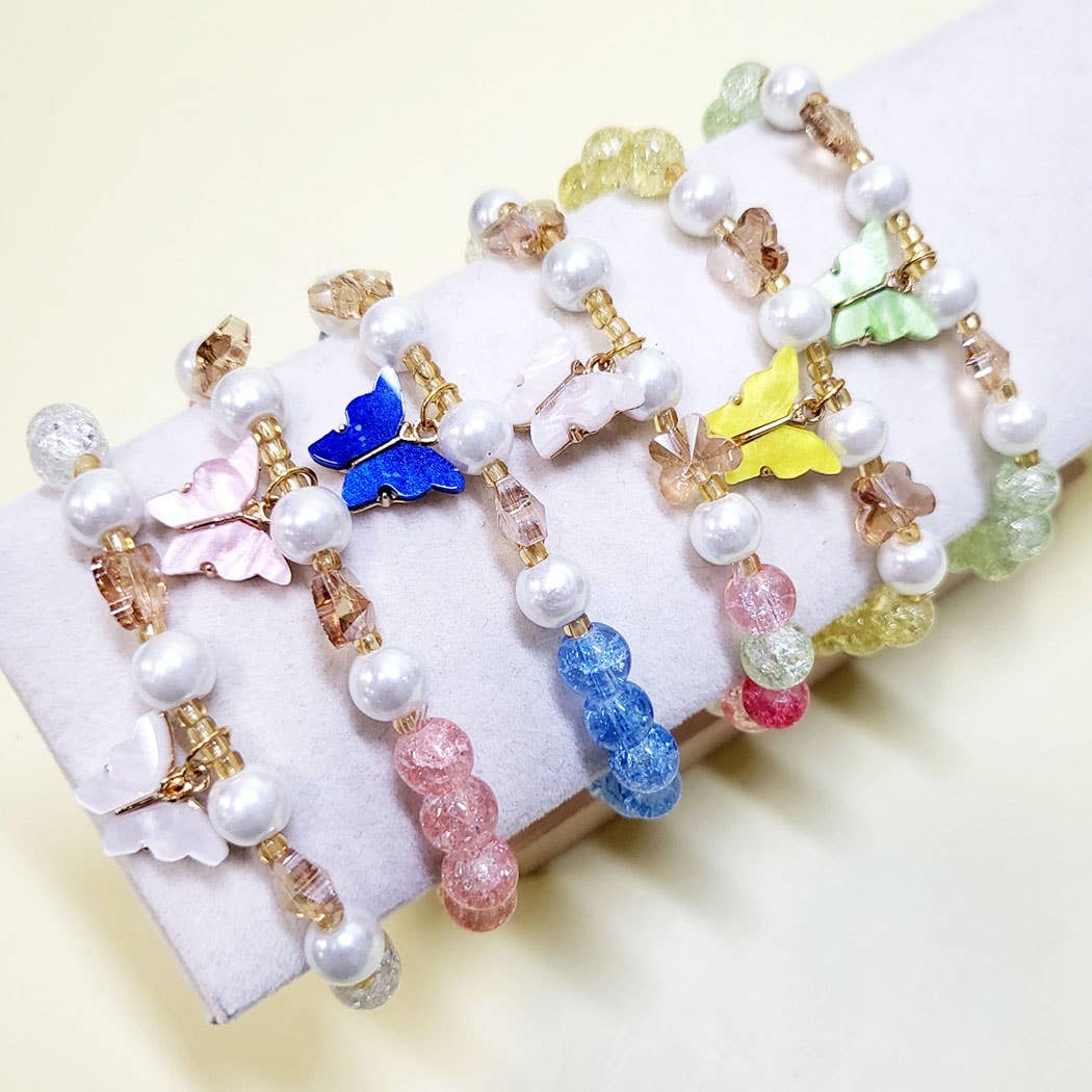 2809 Butterfly Charm Stretch Bracelet