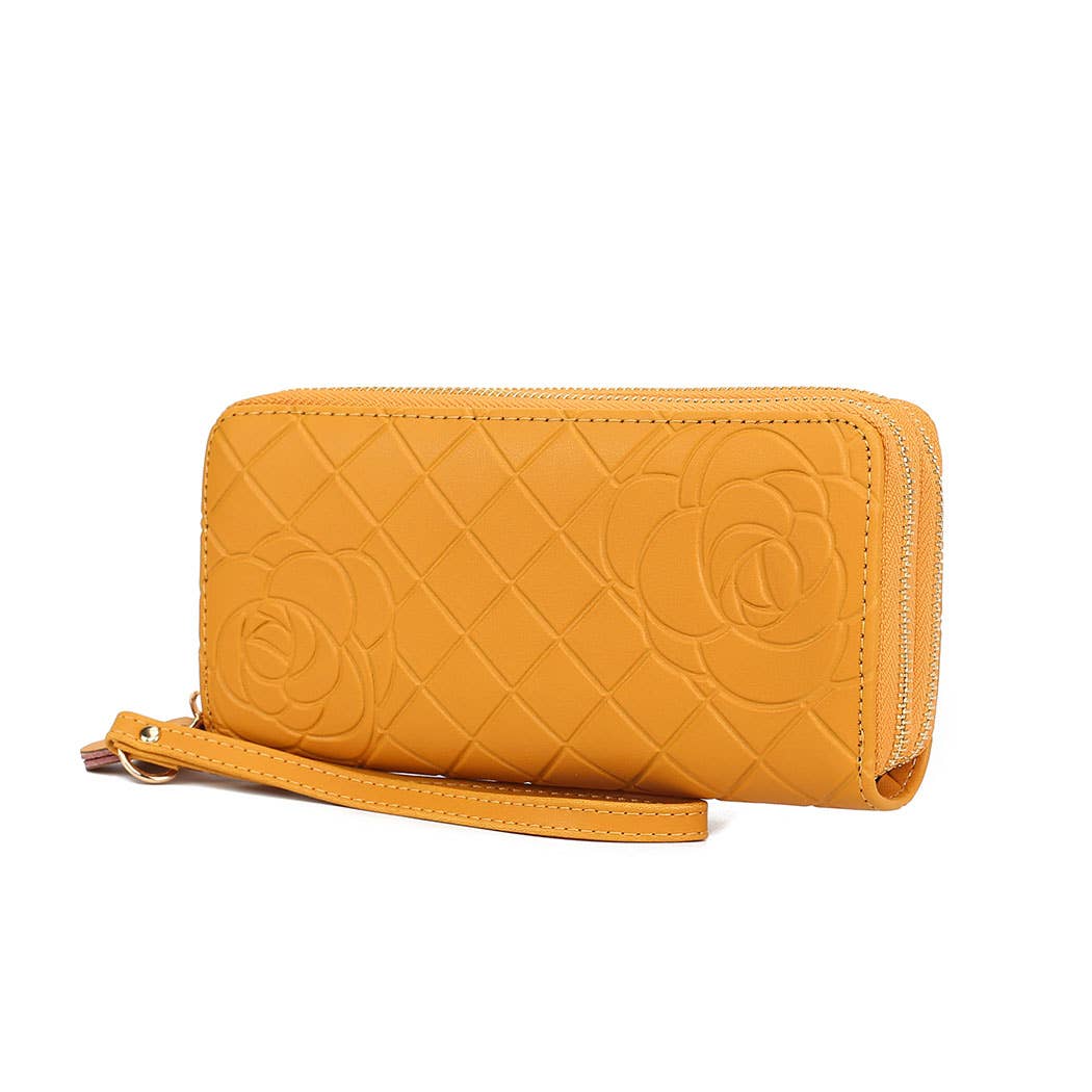 382 MKF Collection Quilted Flower-Embossed Wristlet by Mia K