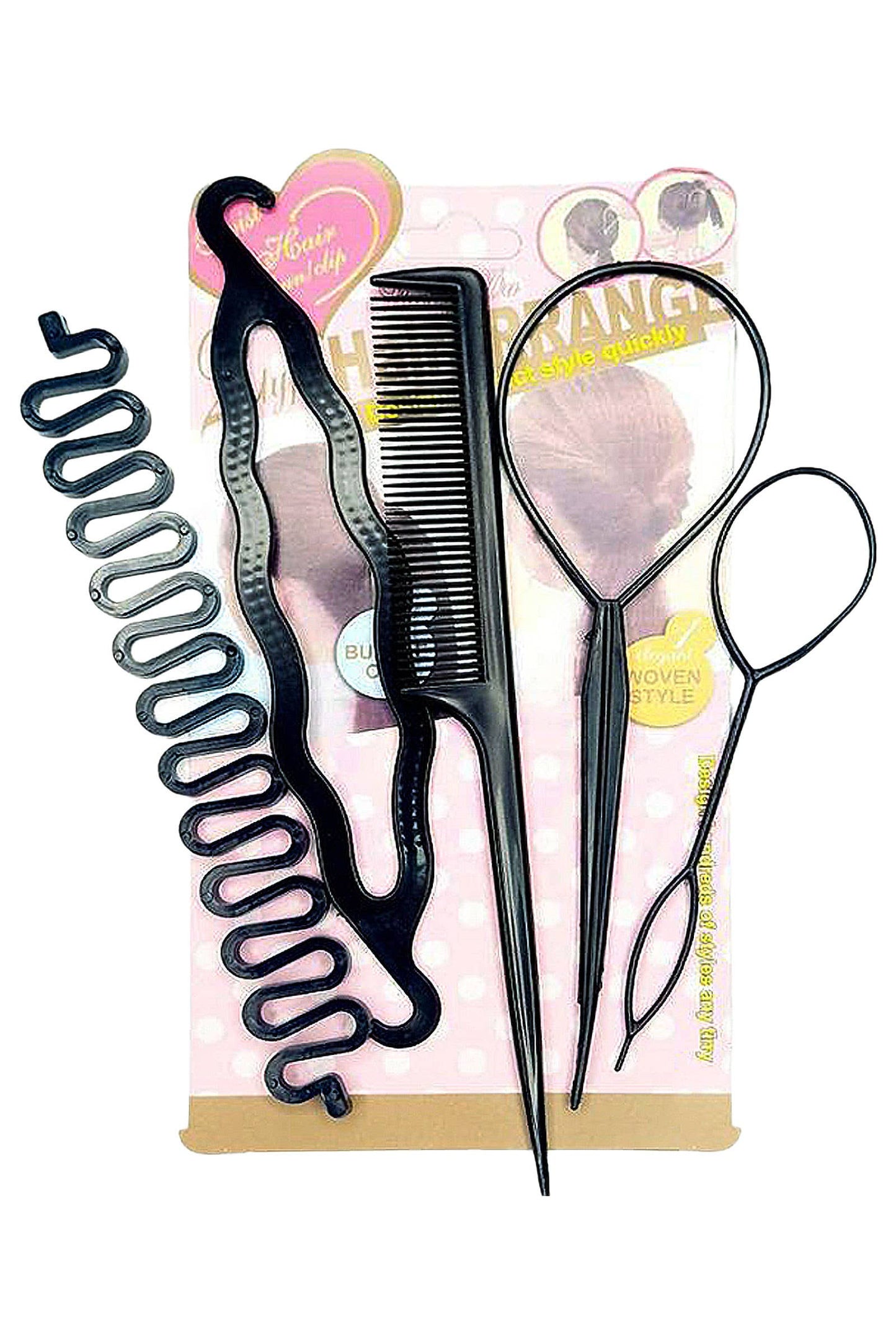 5-piece Diy Hair Braiding And Styling Tools Set