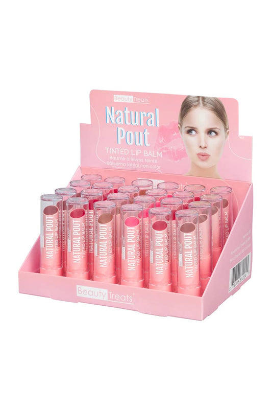 Beauty Treats 612 Natural Pout Tinted Lip Balm - 24pc