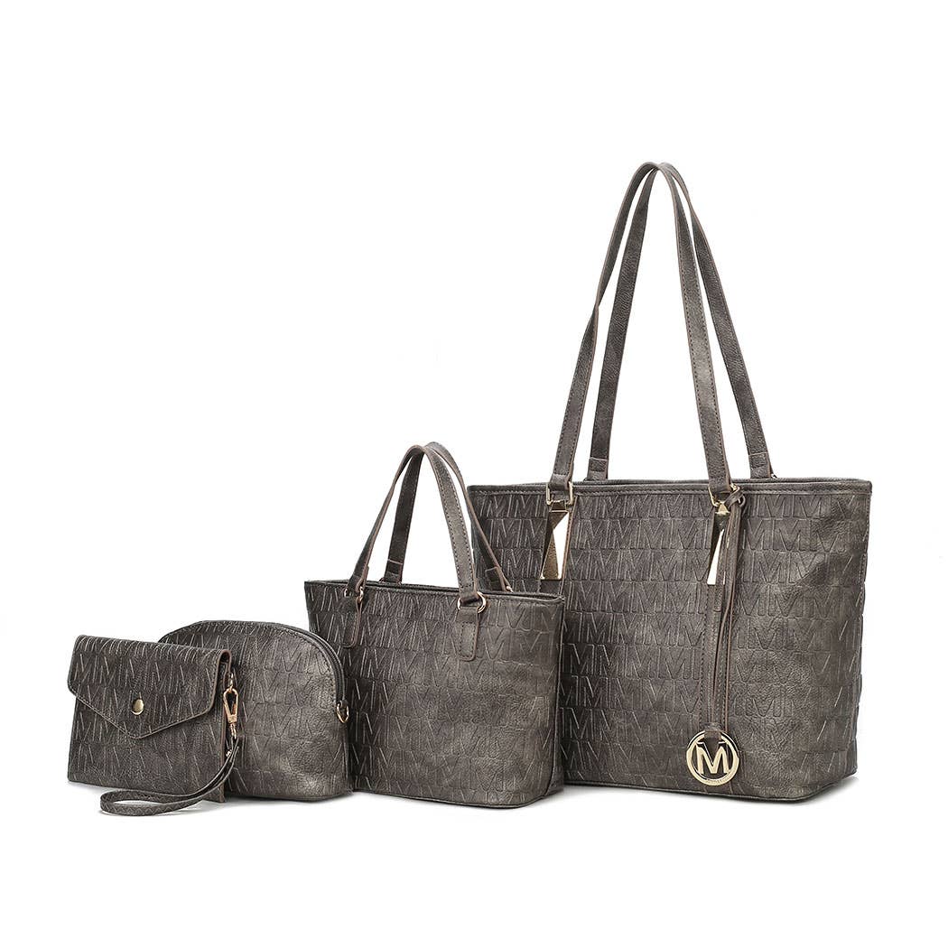MKF Arya Signature Women’s Tote Bag by Mia K- 4 PCS Sets