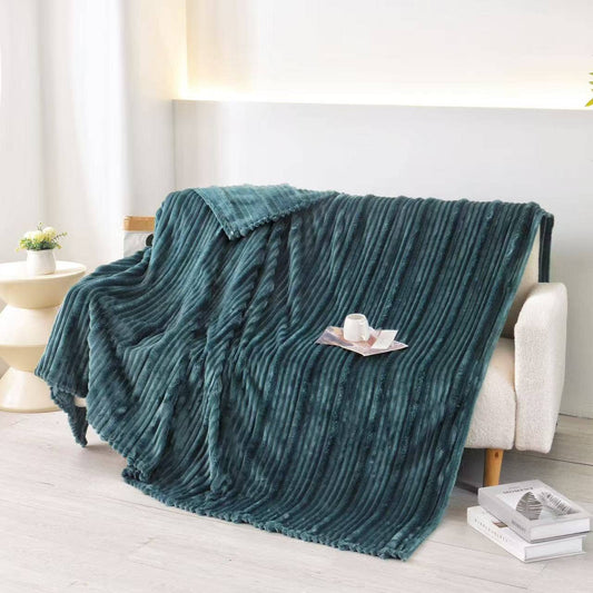 892 Plush Flunnel Throw – Ultra Soft Ribbed Blanket Texture