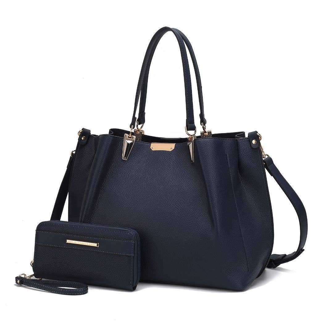 Kane Vegan Leather Women Satchel Bag with Wallet by Mia K