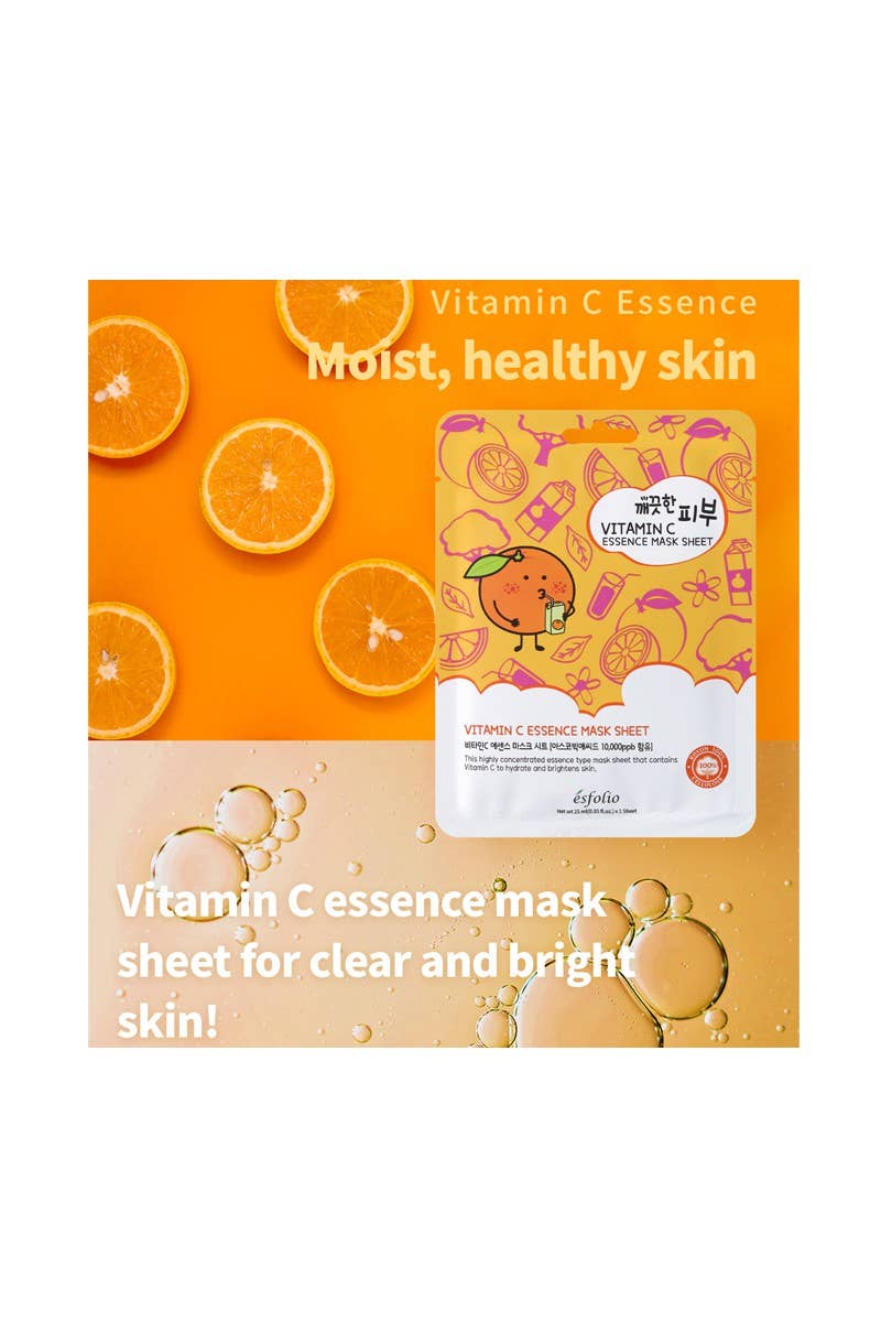 2840 Esfolio ESMPPUVI Vitamin C Essence Facial Mask Sheet