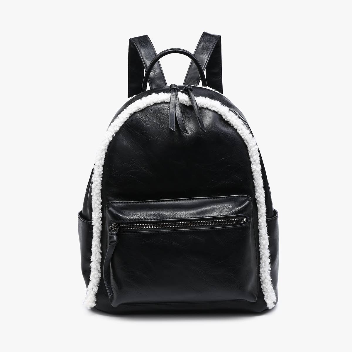 BP2420 Sherpa Trim Backpack – Front Pocket Vegan Bag