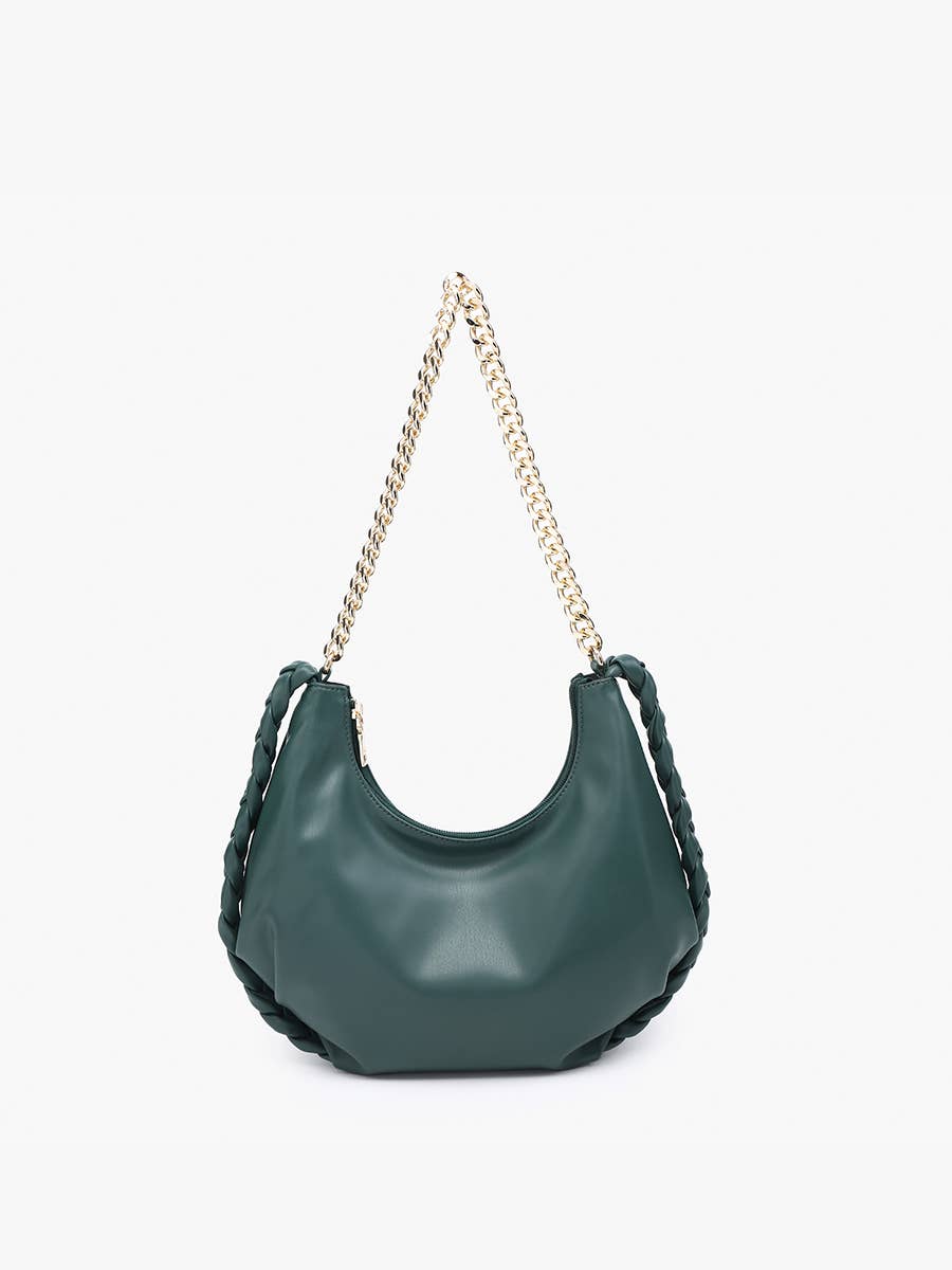 M2524 Elliot Braided Detail Satchel w/ Chain Strap
