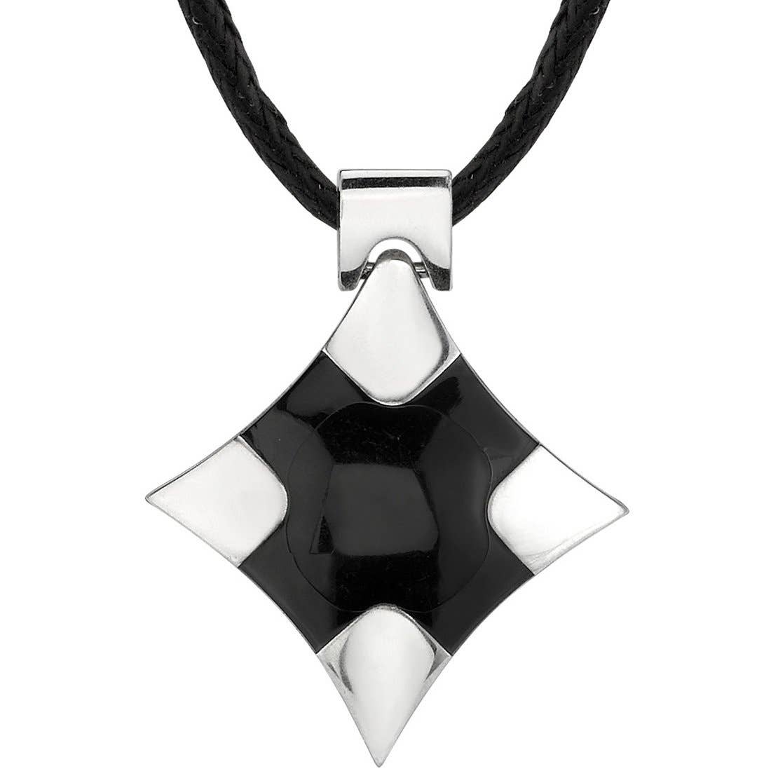 8004 Premium Stainless Steel Finish Black Enamel Pendant