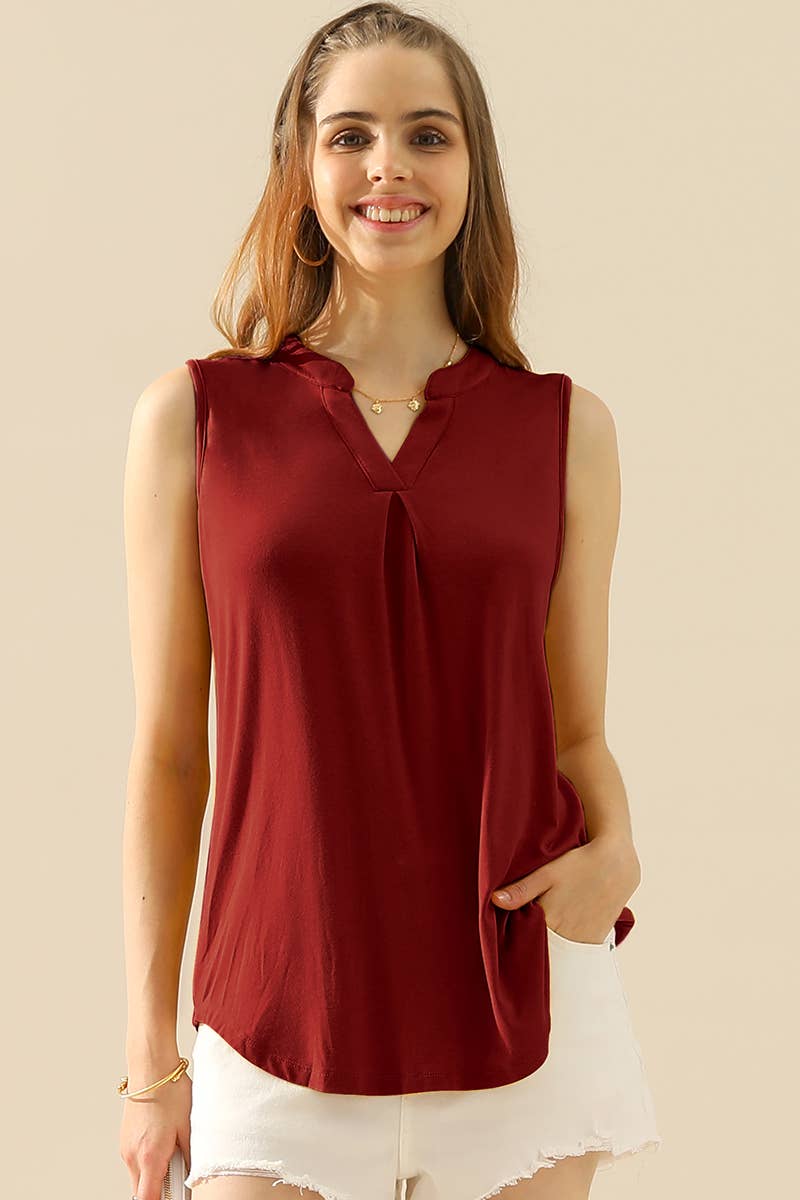 CWTTSL192-P_JOHNNY COLLARS SLEEVELESS BLOUSE SHIRTS TOPS