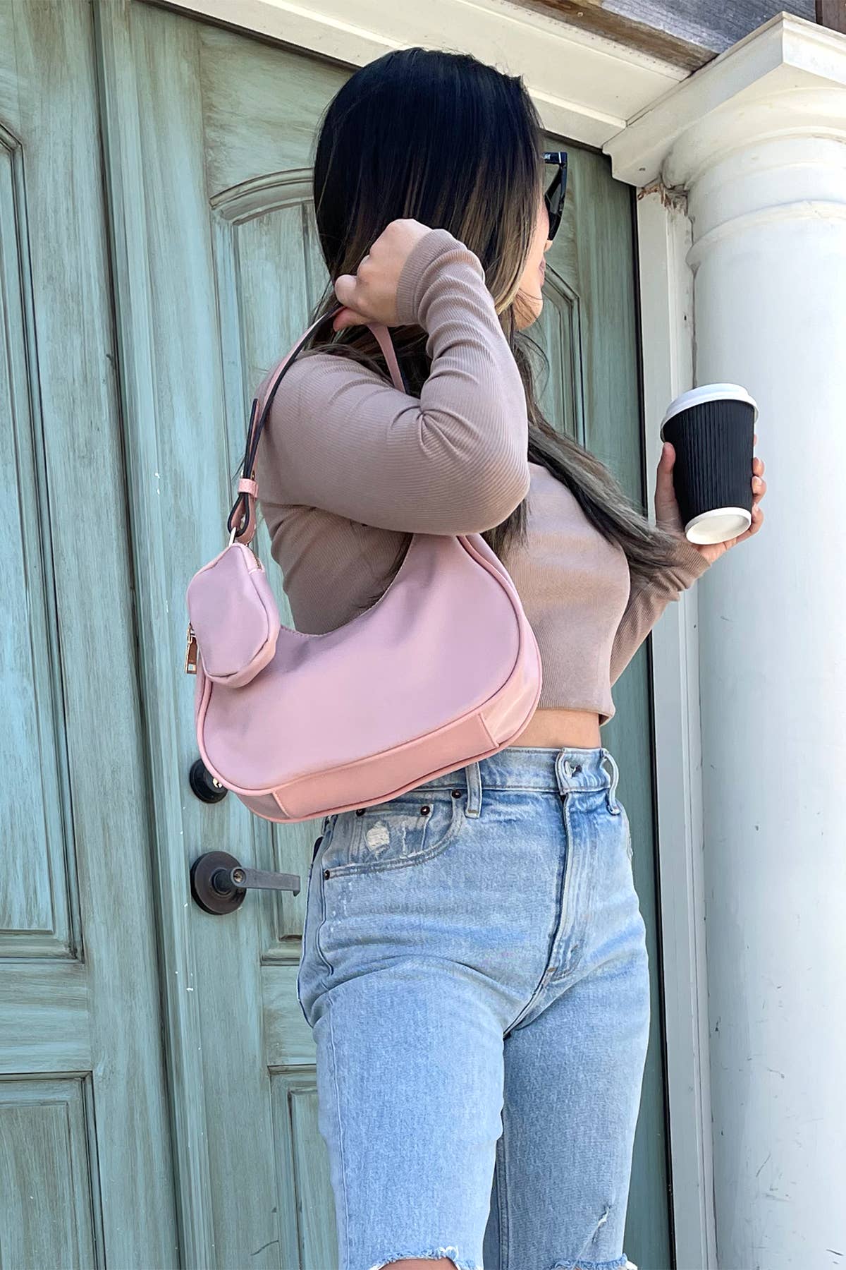 M2079NY Jada Nylon Shoulder Bag w/ Coin Pouch