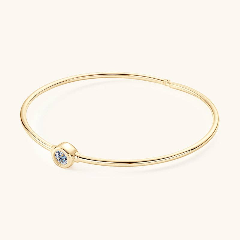 Moissanite Wedding Bangle Bracelet in 925 Sterling Silver