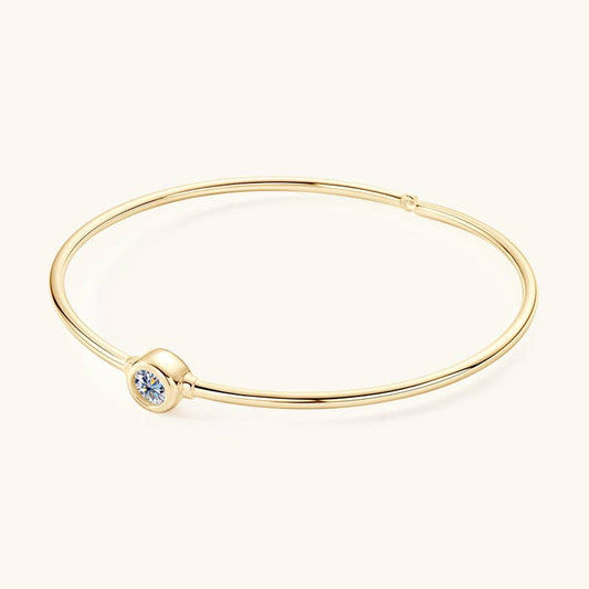Moissanite Wedding Bangle Bracelet in 925 Sterling Silver