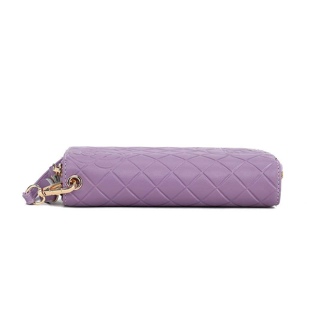 382 MKF Collection Quilted Flower-Embossed Wristlet by Mia K