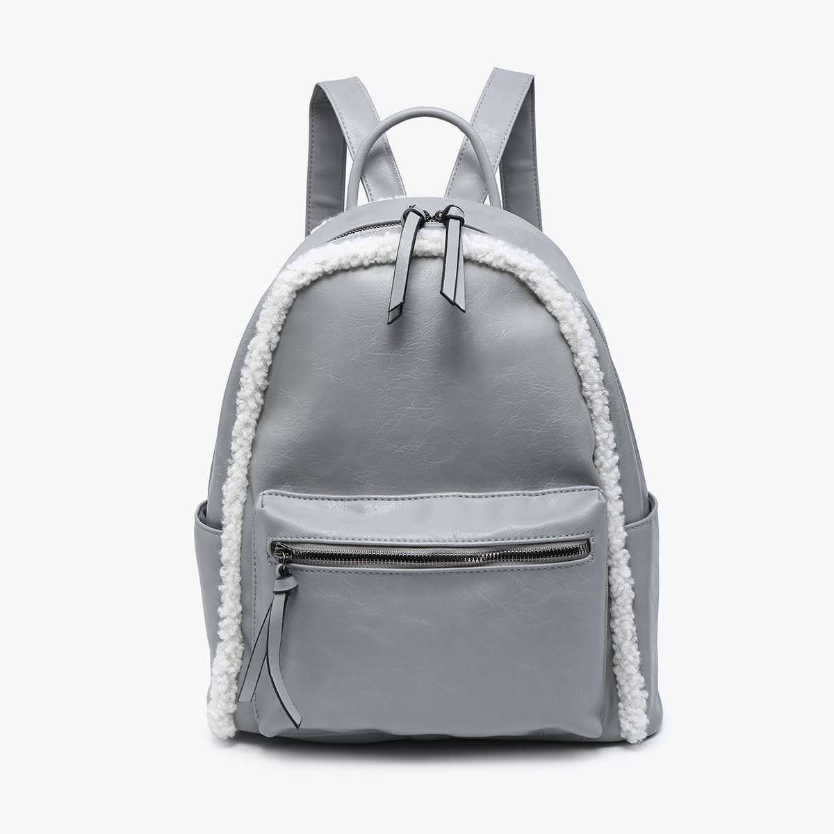 BP2420 Sherpa Trim Backpack – Front Pocket Vegan Bag