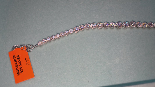 187 11ct .925 Moisanite Adjustable 7.5" to 9.5" Line bracelet Retail $1500