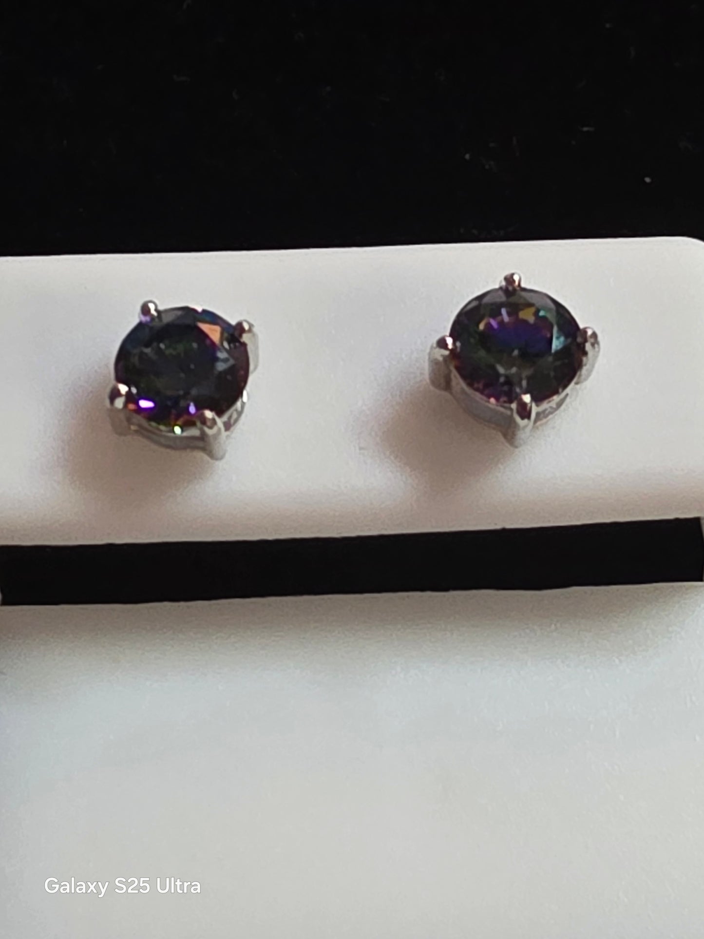 923 Mystic Topaz 1.60ctw Studs Push Backs .925 Sterling Silver