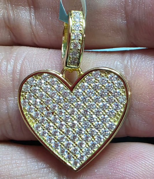 34 14kYG Plated over .925ss .89ctw vvs d color moissanite pendent.
