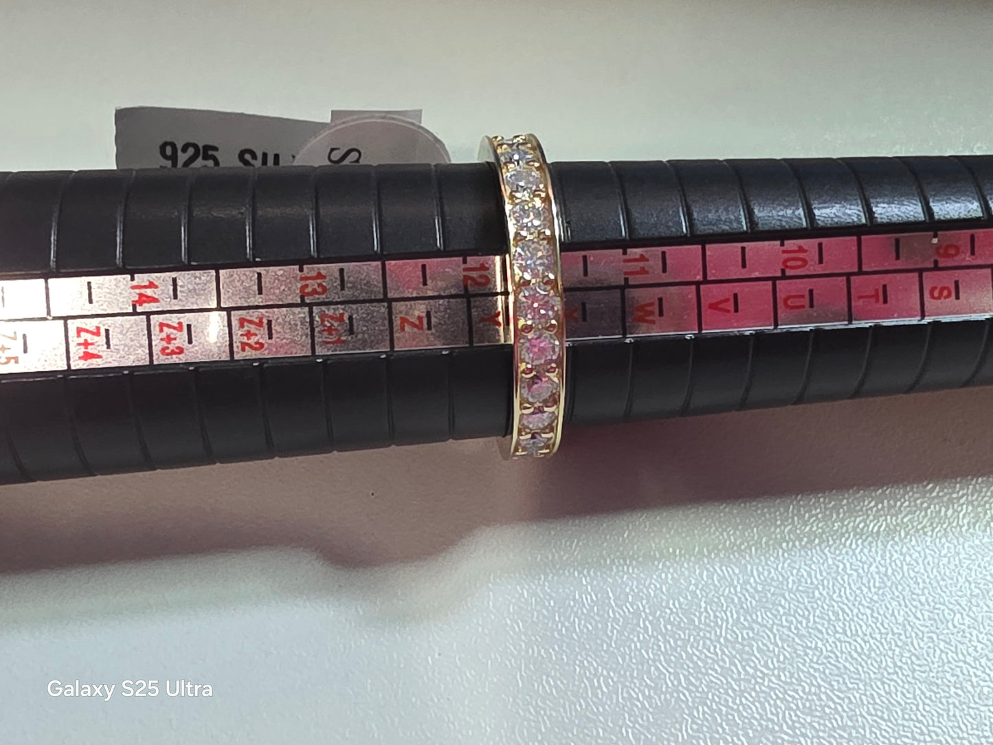 #372 YG 925 Sterling Silver Ann. Band 3.00ctw Moiss. Size 12